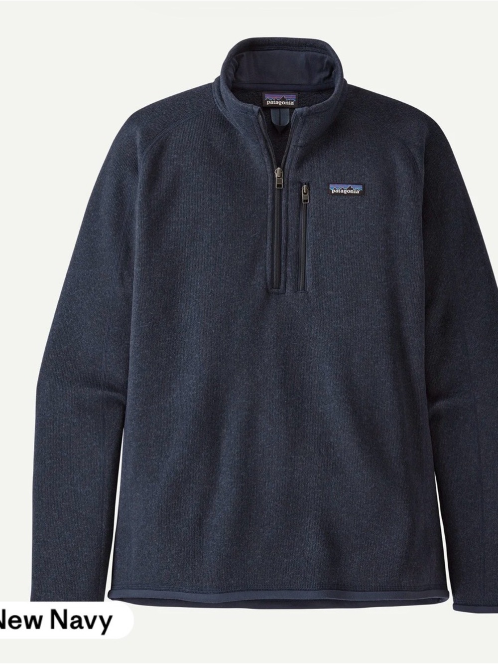 Patagonia 3/4 Zip Better Sweater in New Navy - Size L